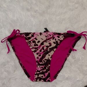 Pink Leopard Print Bikini Bottom